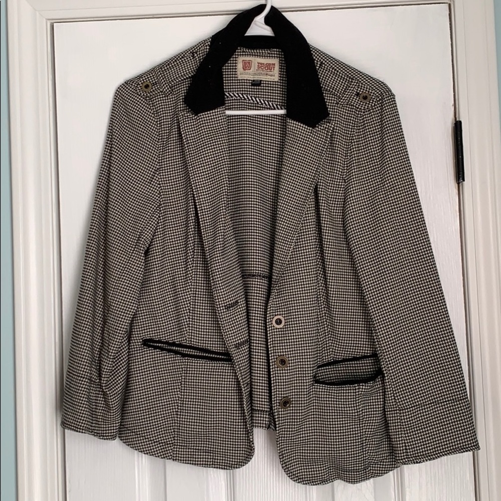 Volcom Black And White 3 Button Blazer - image 1